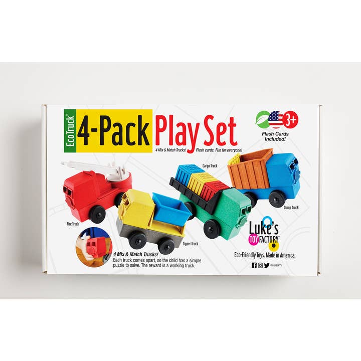 Luke's Toy Factory - Wholesale Toy Car/Truck - Kids - Educational 4-Pack4