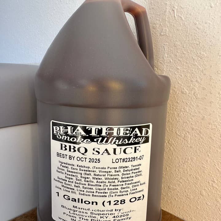 Phathead BBQ Sauce~Smoke Whiskey Gallon for wholesale by Phathead BBQ Sauce