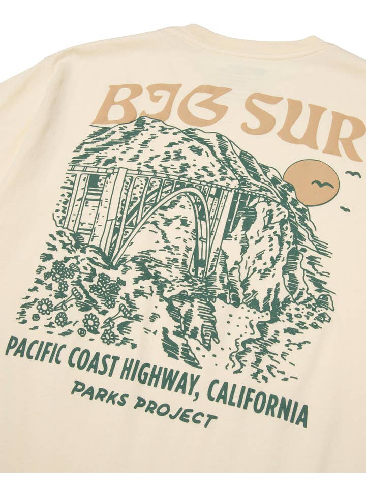 Natural Big Sur Bridges Puff Print Pocket Tee for wholesale on Faire