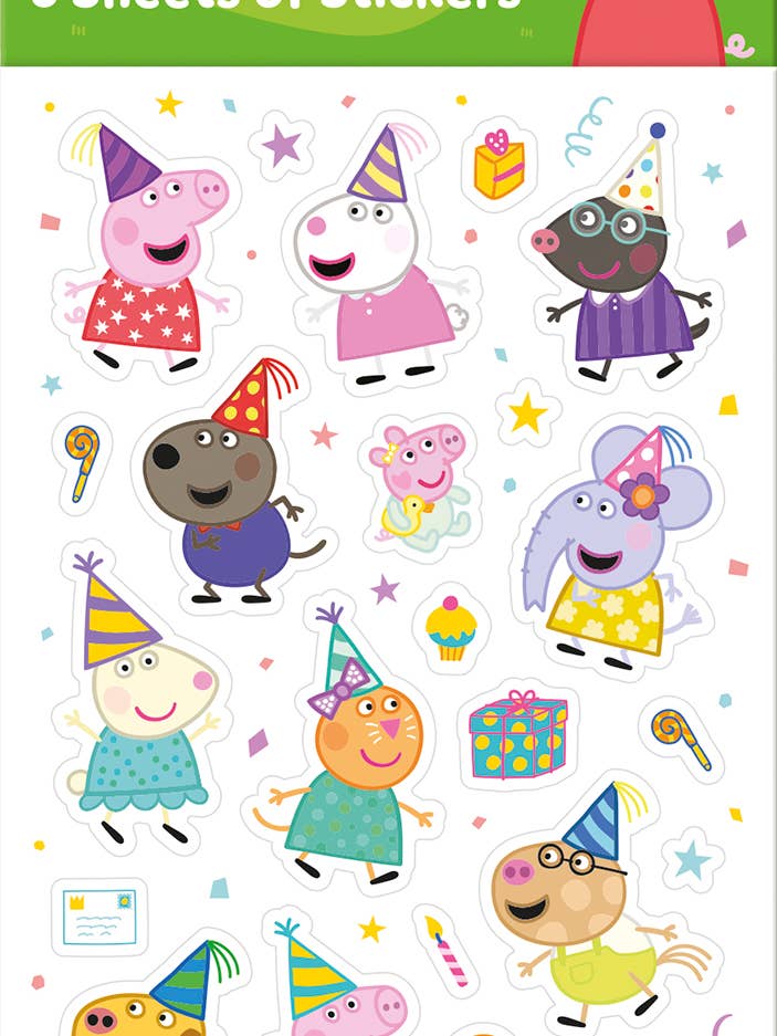 Peppa Pig Familiefeest Stickerpakket - 6 Vellen voor wholesale door Paper Projects Ltd