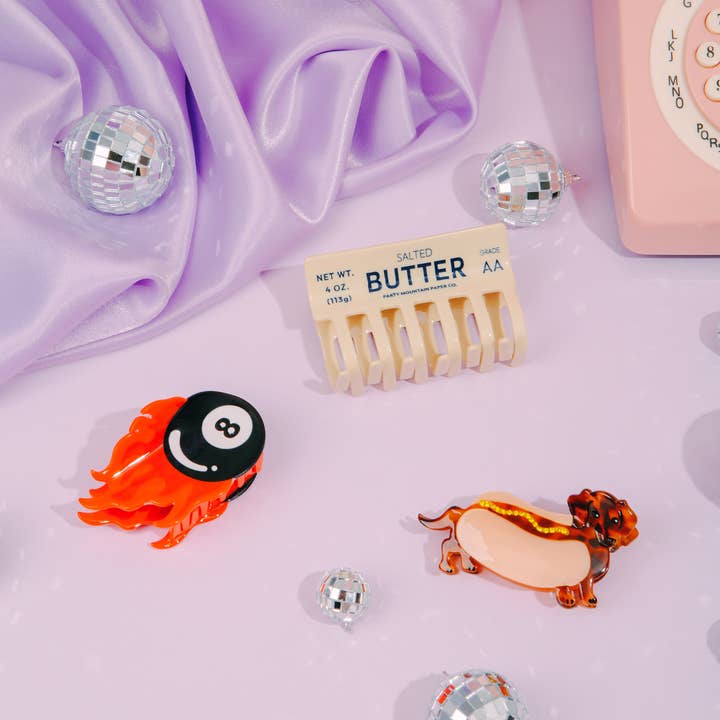 Party Mountain Paper co. - Wholesale Hair Clip - Women's - Butter Stick Acrylic Hair Clip
