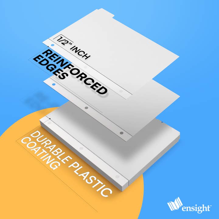 Ensight - Wholesale Binder - 3 Ring Page Dividers Bulk, 1/5 Cut Tab 100 Dividers2