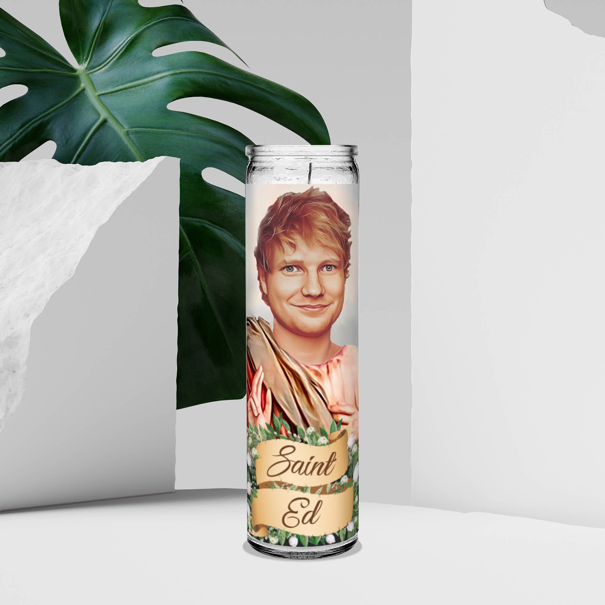 Texrah – Großhandel Opferkerze – Saint Ed Sheeran Parodiekerze für Gebetsaltar, 20,3 cm, weiß1