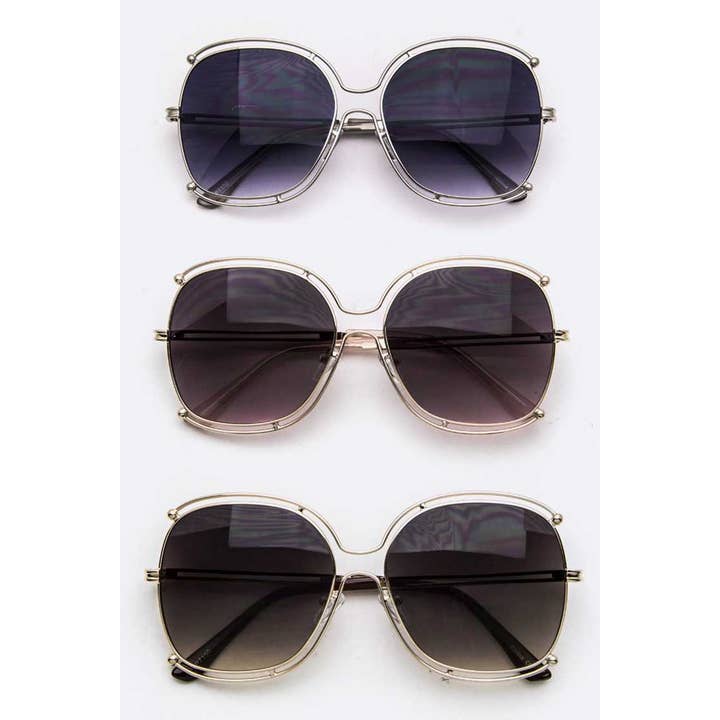 Rope & Spurs – wholesale Sunglasses – Women's – Layered Rim Butterfly Sunglasses
