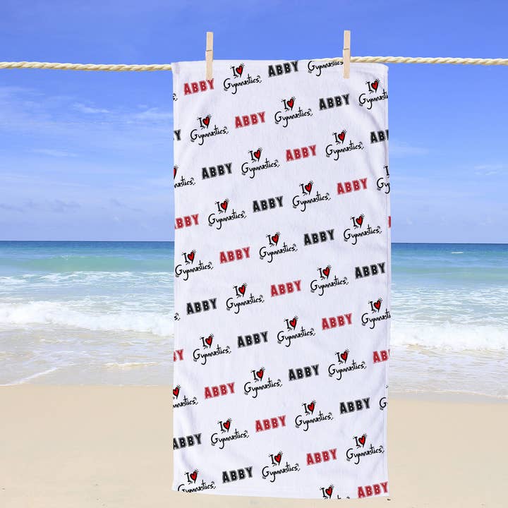 Toalla de playa personalizada con texto en inglés para venta al por mayor de Potter's Printing