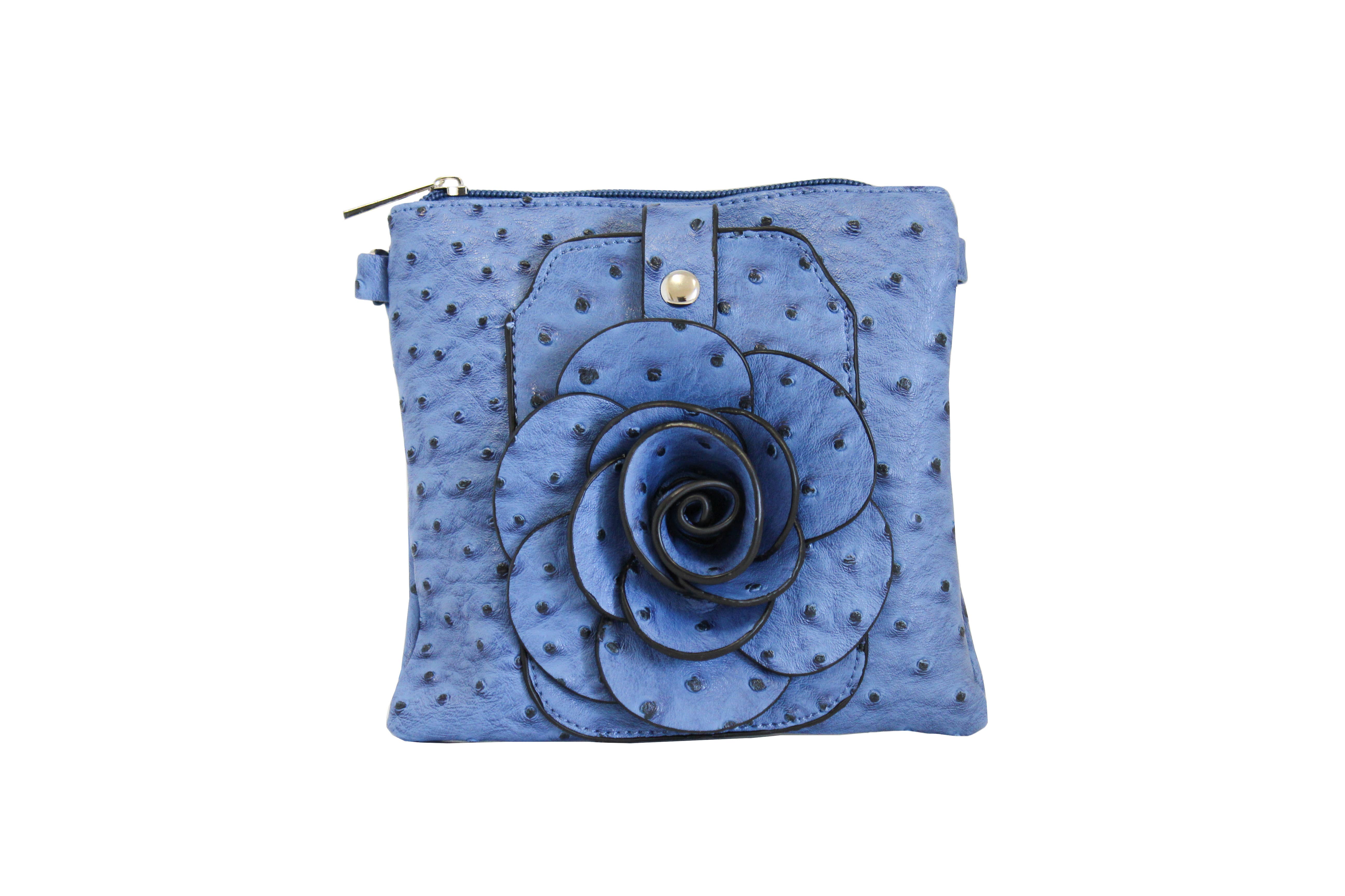 22 Tote - Vendita all'ingrosso Borsa a tracolla - Donna - Borsetta a tracolla per cellulare con fiore di struzzo6