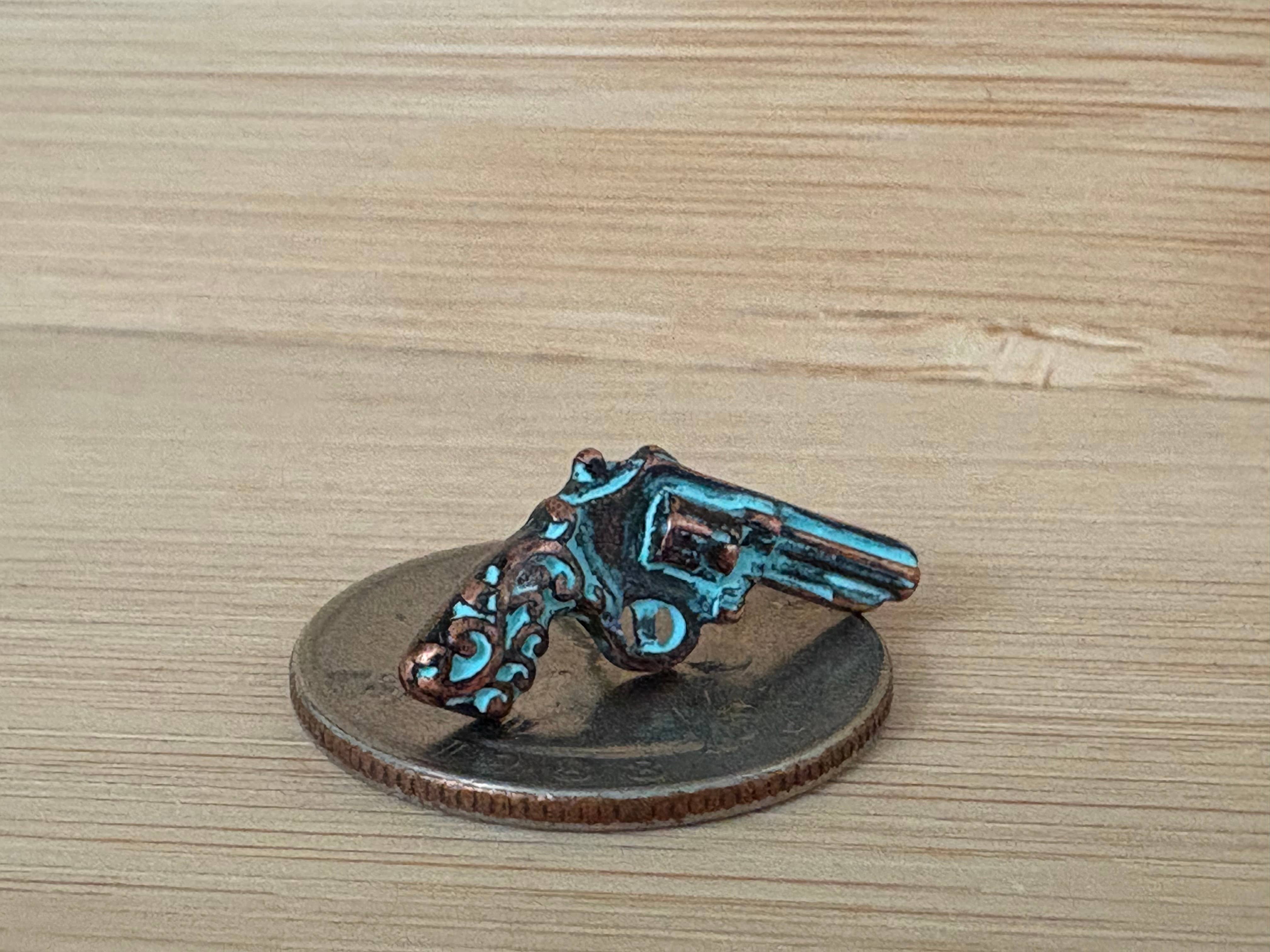 0011 PREMIERE – wholesale Solitärörhängen – FR3015 Patina Filigran Västerländsk Pistol, Pistolsörhängen3