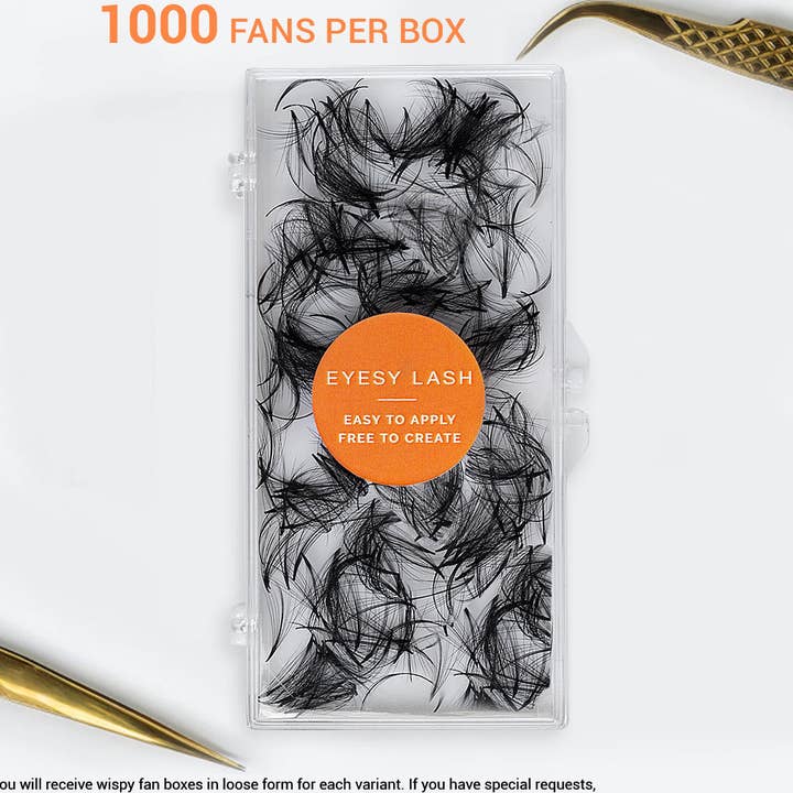 Wispy Fans 7D | 1.8 €/ventilador | 0.07 .05 | 1000 abanicos hechos a mano para venta al por mayor de Eyesy Lash
