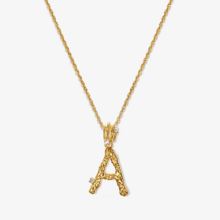 Casper alphabet necklace for wholesale by Adornmonde