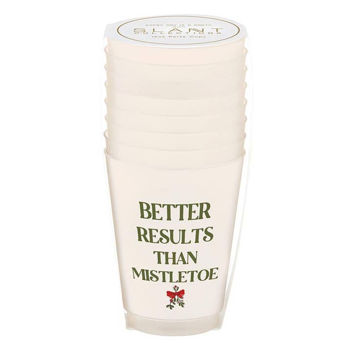 Slant Collections by Creative Brands - Wholesale Disposable Cup - Frost Cups - Better Results Than Mistletoe - 8ct1