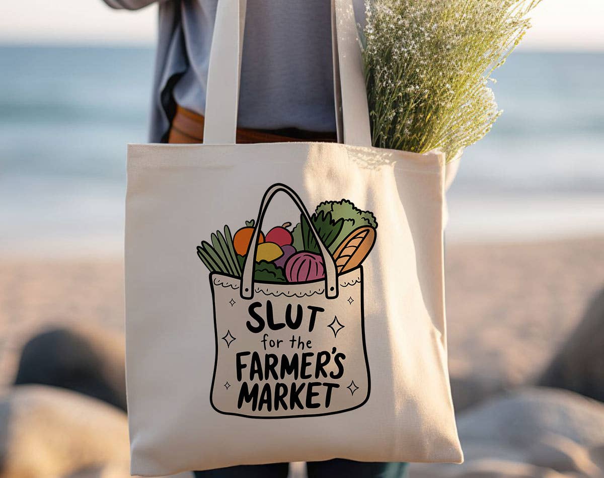 Sister Ray - Wholesale Tote Bag - Women's - Slut For The Farmers Market Funny Food Vegan Tote Bag
