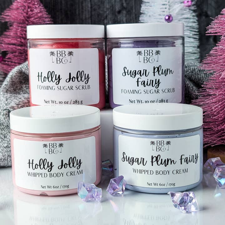 Beachy Bubbles Bath Co - Wholesale Body Scrub/Exfoliant - Holly Jolly Foaming Sugar Scrub - Christmas 20255
