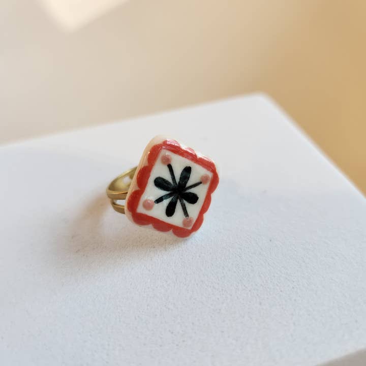 Crown & Heart - Wholesale Cocktail/Statement Ring - Quilt Square Ring1
