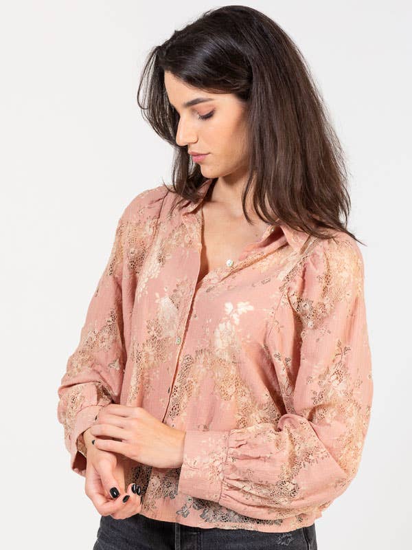 OPIFICIO DEI SOGNI by David Home srl - Wholesale Button Down Shirt - Women's - CHAMPAGNE — Lace shirt2