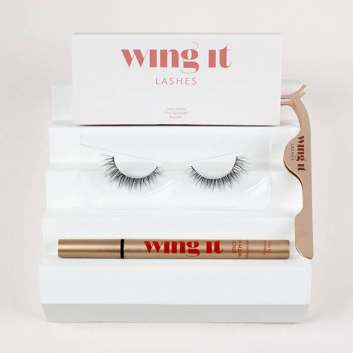 Natural Flirt - False Eyelashes & Stick with Me Adhesive for wholesale by Wing It Cosmetics