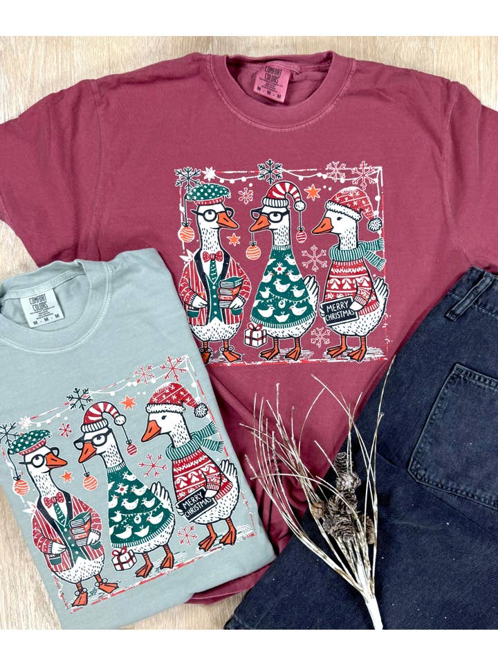 Knox + Nell - Wholesale T-Shirt (Graphic) - Women's - Sweater Geese Short or Long Sleeve Graphic Tees1