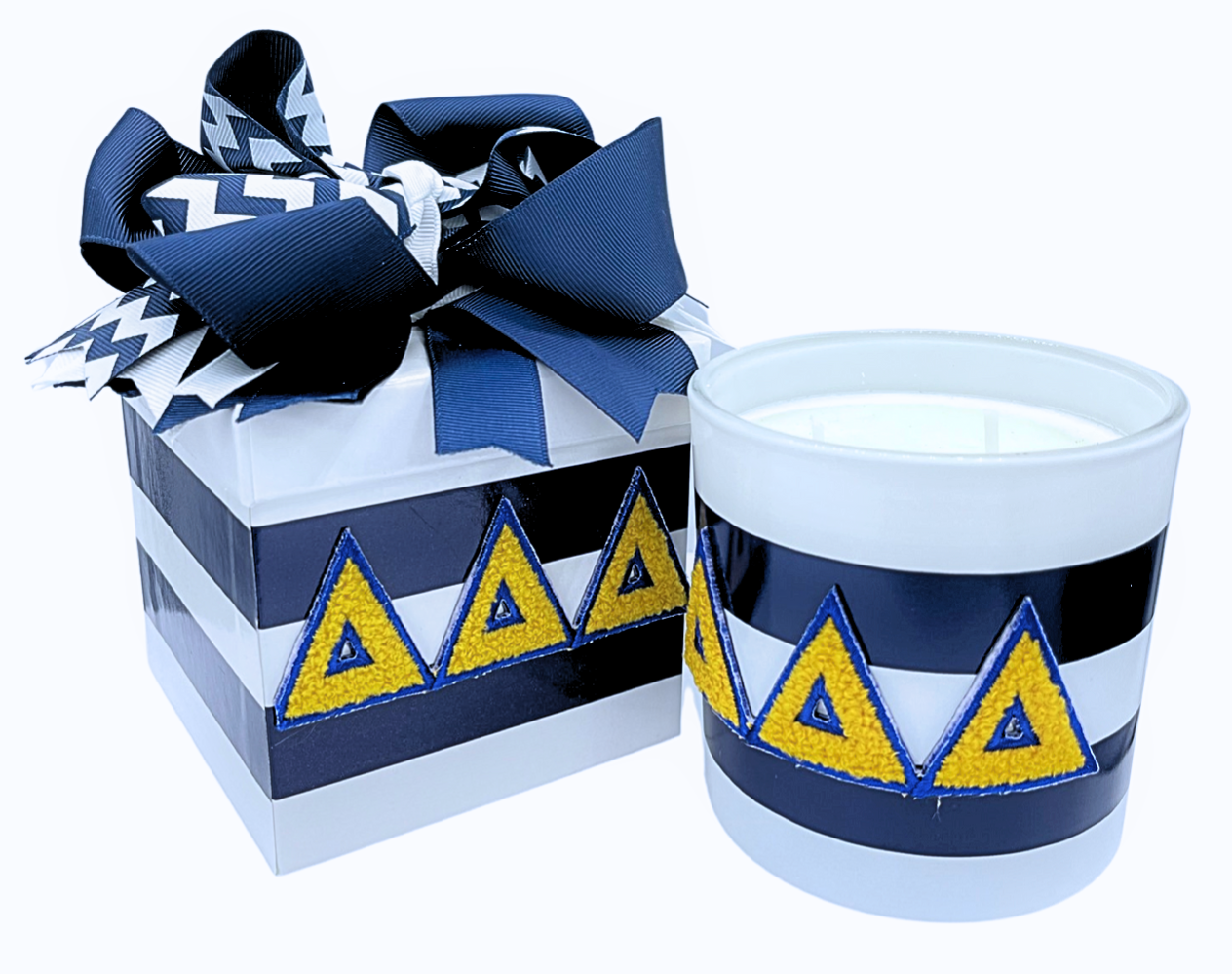 Color Shout – Engroshandel Glaslys – C201- Sorority græske bogstavlys med chenillemærke6