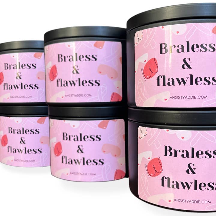 Angsty Addie - Wholesale Jar/Filled Candle - Mastectomy gift, cancer recovery gift, breast cancer gifts