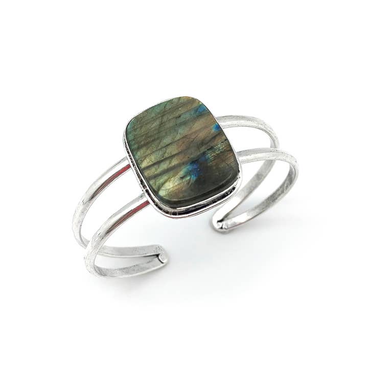 Anju Jewelry - Wholesale Cuff Bracelet - Kashi Semiprecious Stone Cuff Bracelet - Labradorite