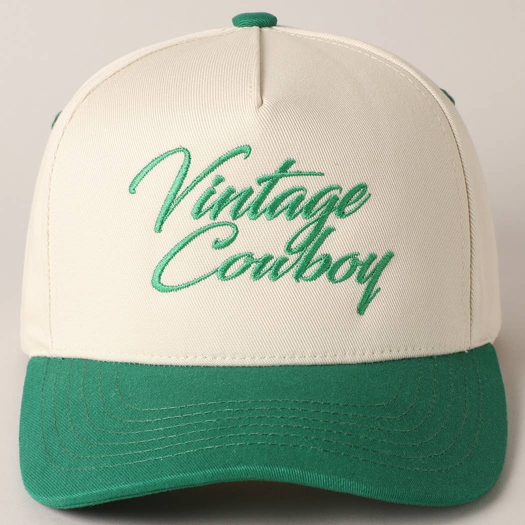 Fashion City – wholesale Baseball cap – Unisex – Vintage Cowboy Embroidery Two Tone Baseball Cap1