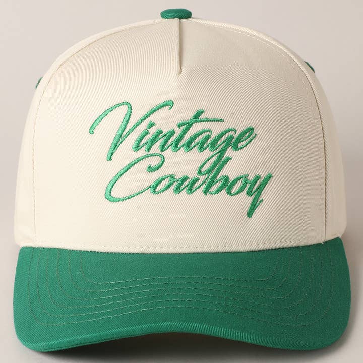 Fashion City - Wholesale Baseball cap – Unisex - Vintage Cowboy Embroidery Two Tone Baseball Cap1