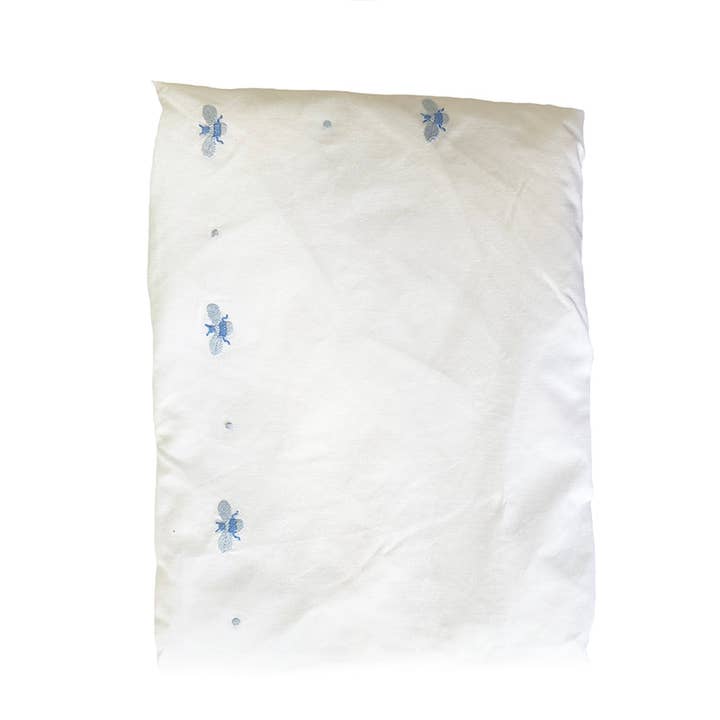 Crib Fitted Sheet Baby Bee Blue for wholesale by Gordonsbury