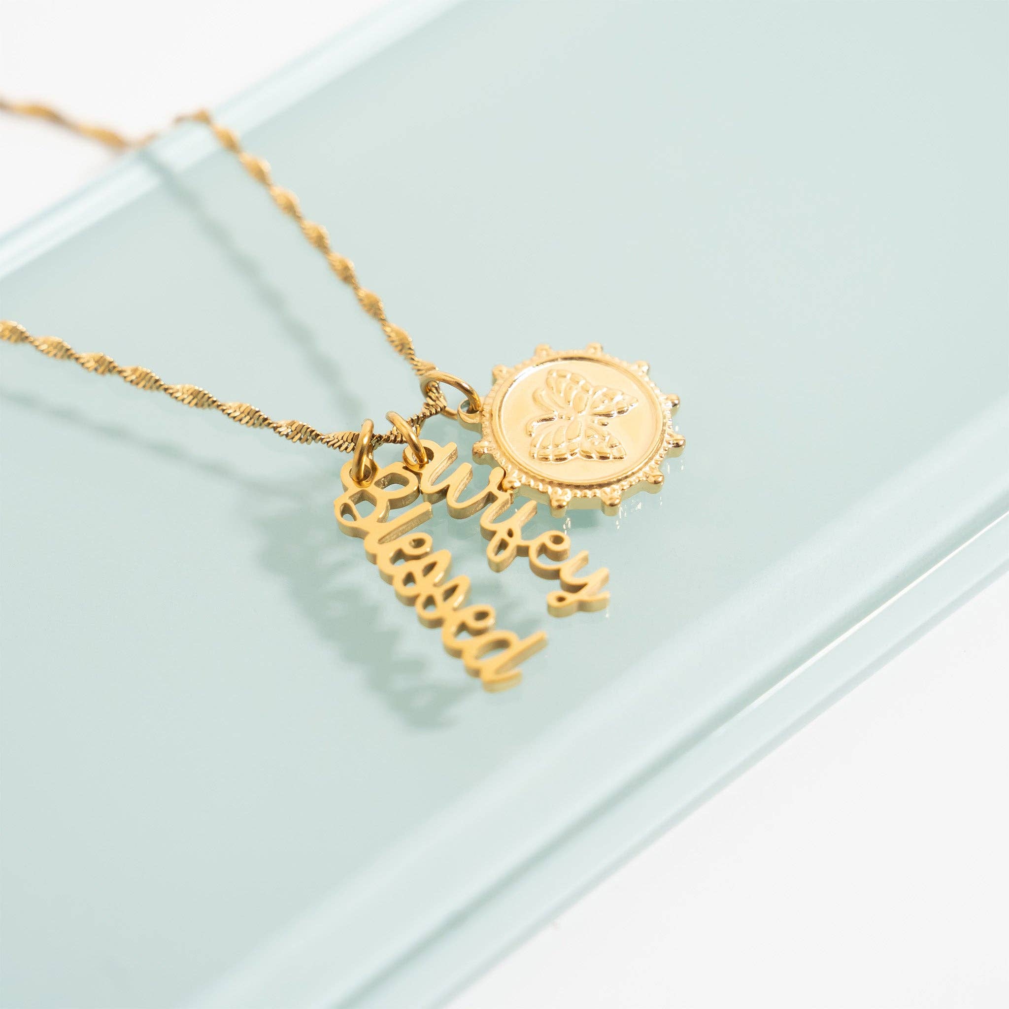 WJW - Wholesale Individual Charm/Pendant - 18K Gold PVD Stainless Steel "Wifey" Charm3