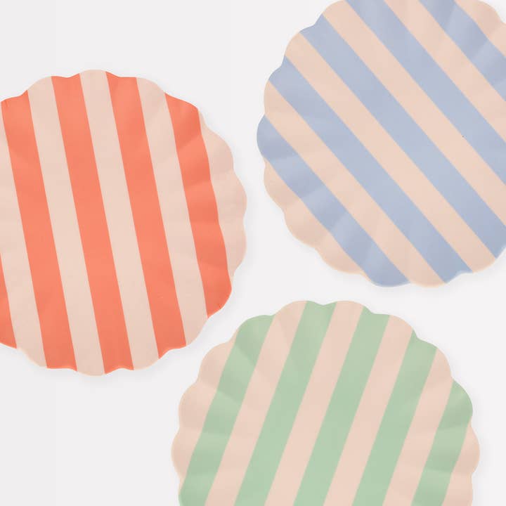 Stripy Reusable Bamboo Large Plates for wholesale by Meri Meri