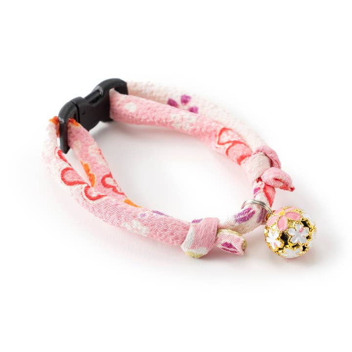 MOON-X USA, INC. - Wholesale Pet Collar - Cat - Chirimen Sakura Cat Collar (Pink)2