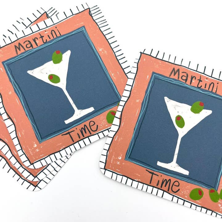 Coaster Set (4)-Martini for wholesale by E. Drumm Designs
