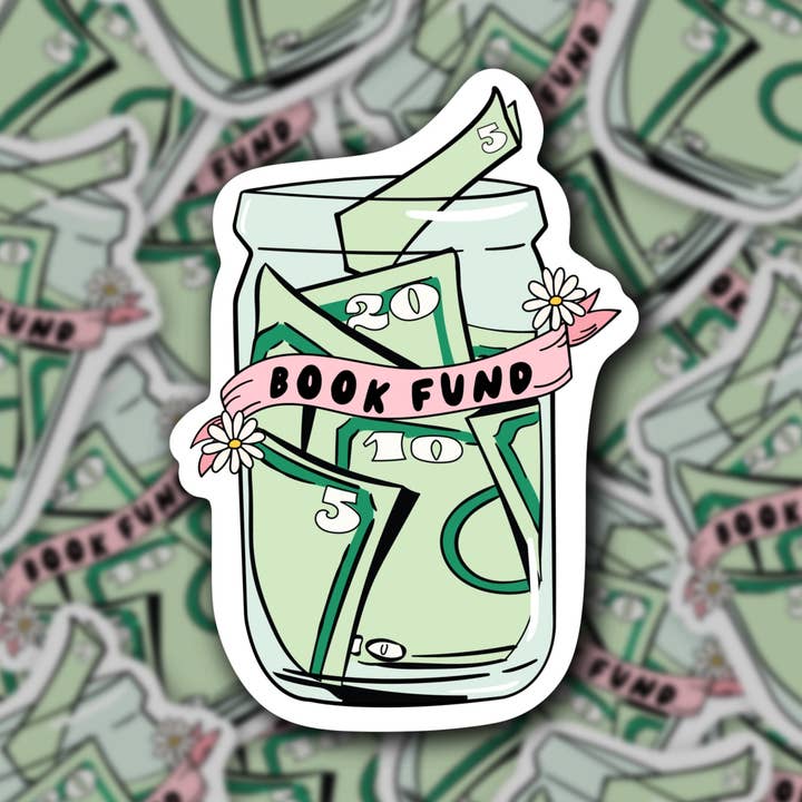 Book Fund, Funny Bookish Reading Sticker for wholesale by Sage and Virgo