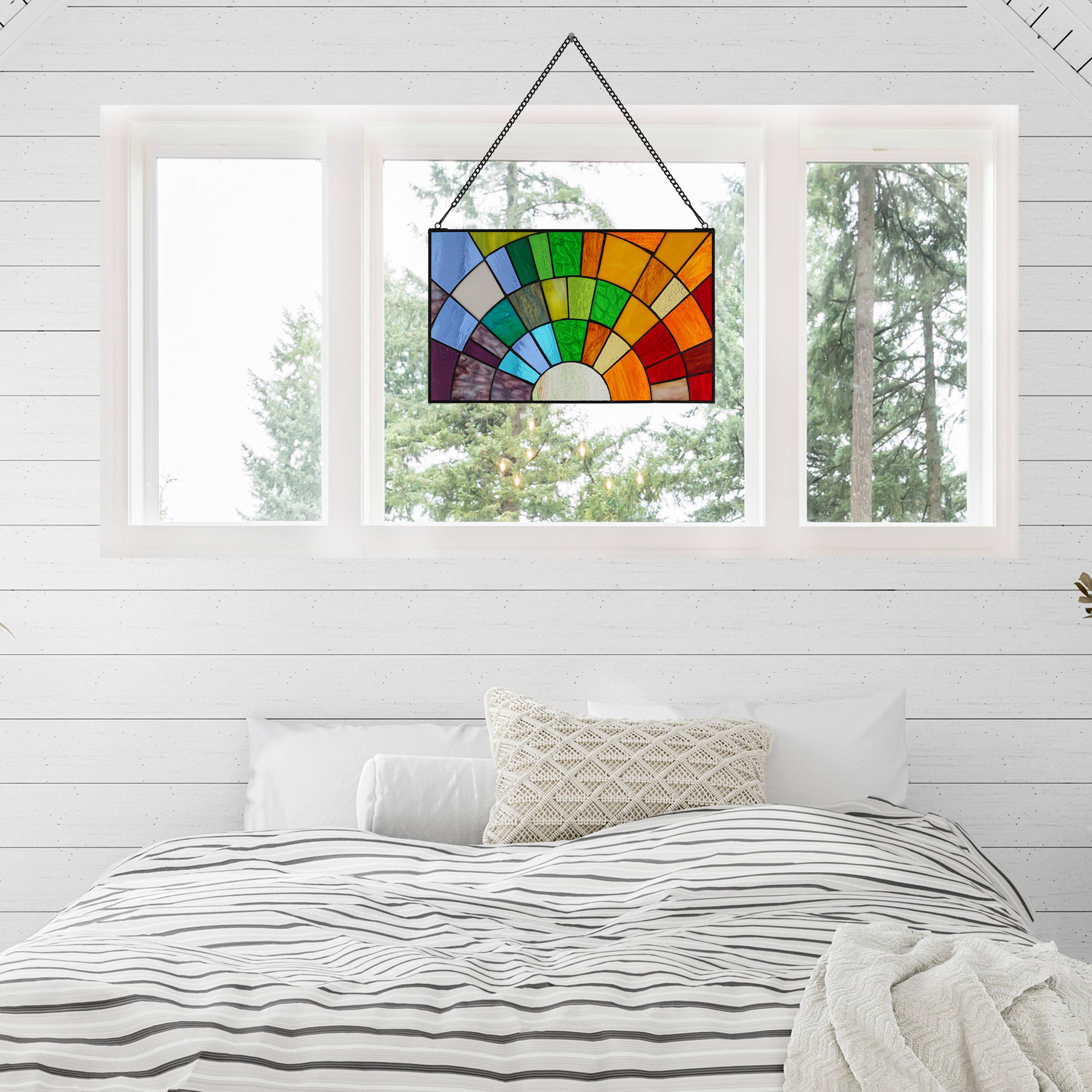 River of Goods - Wholesale Suncatcher - 12"H Tiffany-Style Rays of Sunshine Stained Glass Panel6