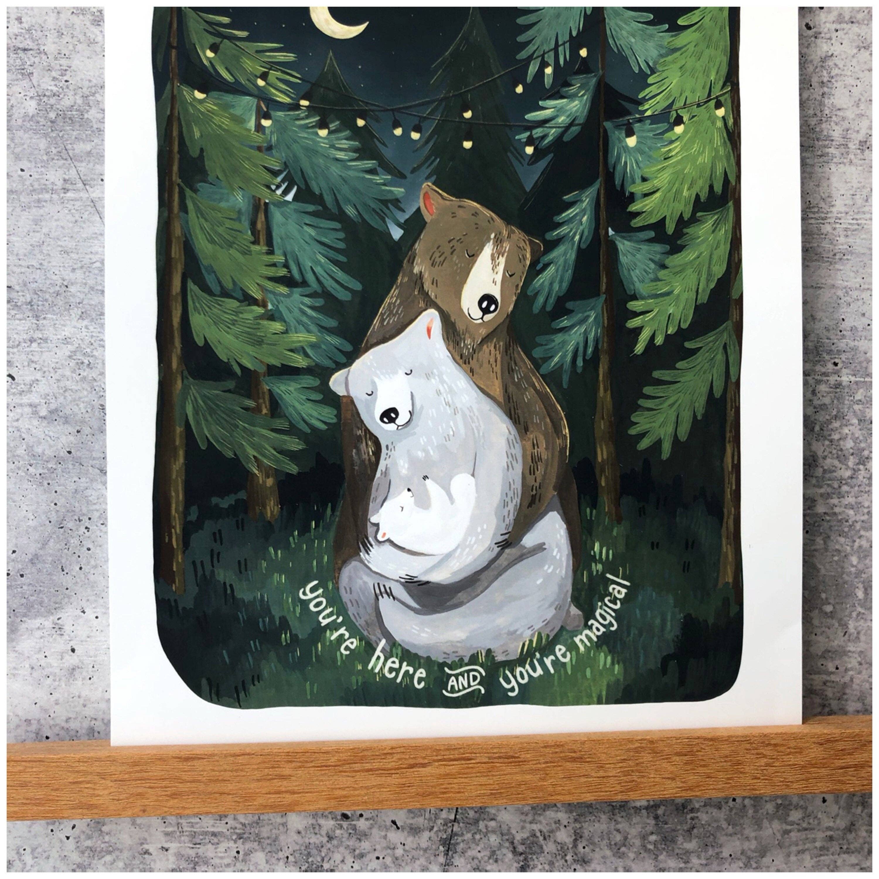 Canyon & Cove Art - Wholesale Art Print - Night Forest Print (w/words)2