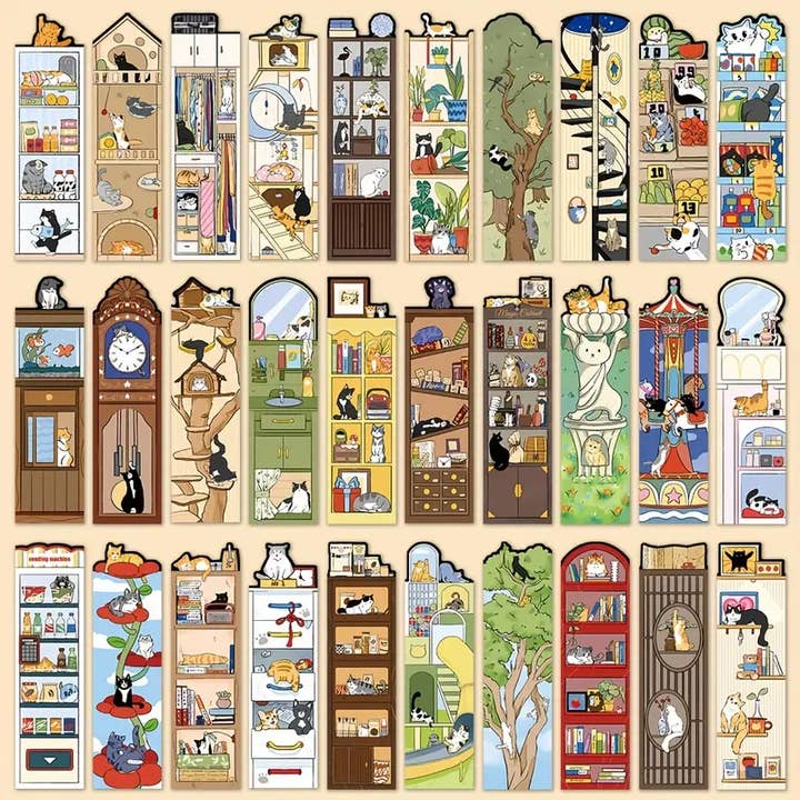 Magnifique Hearts - Venta al por mayor Marcapáginas - Juego de marcadores resistentes con temática de gatos creativos para lectores1