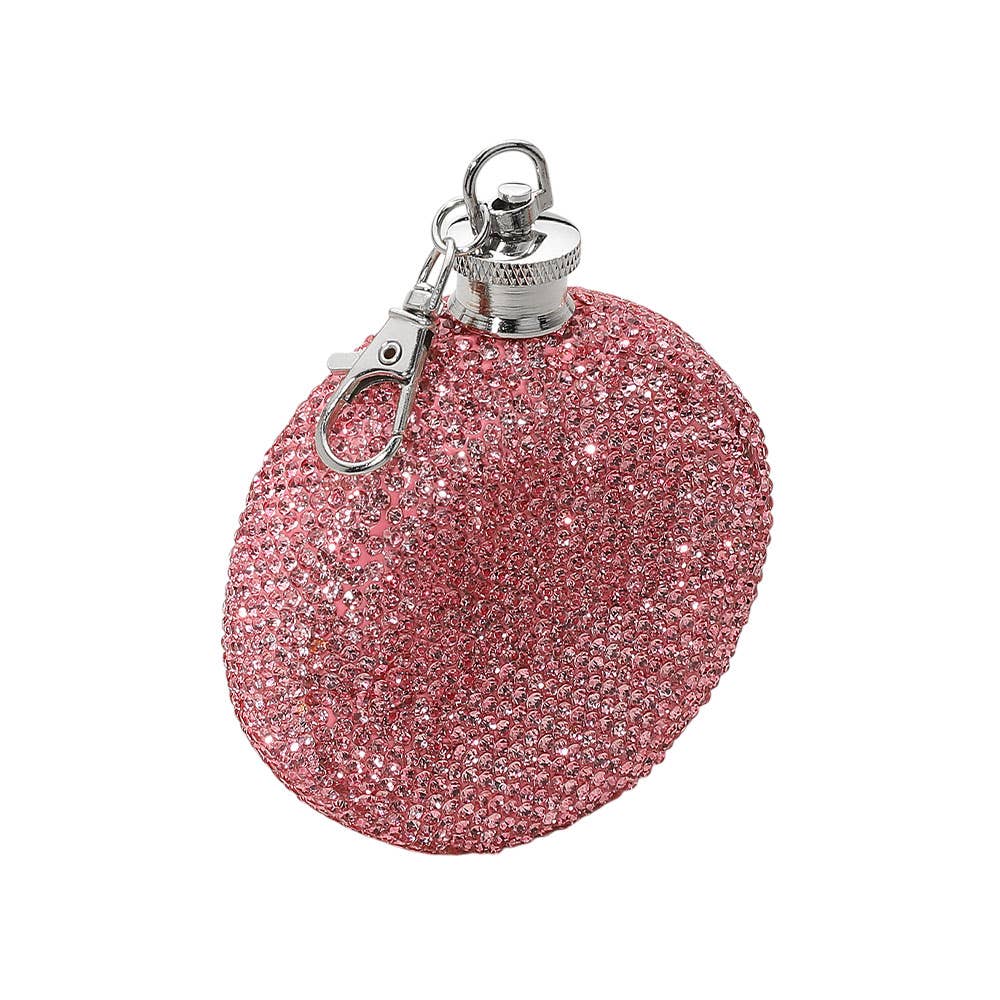 Sensibling Corp. - Wholesale Flask - 3oz Bling Studded Stainless Steel Round Flask6