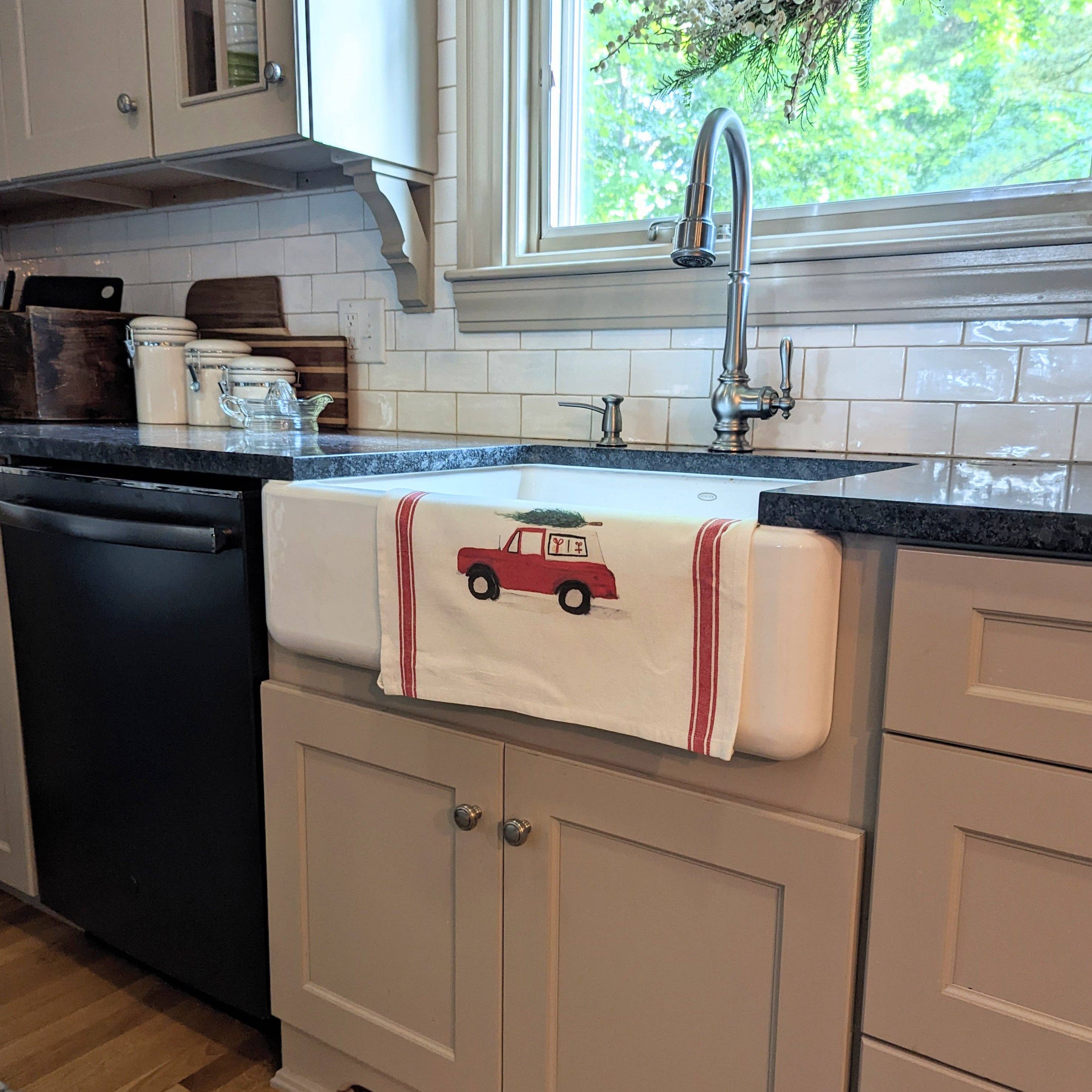 Finding Silver Pennies - Wholesale Tea Towel - Red Bronco Tea Towel | Christmas Dish Towel5