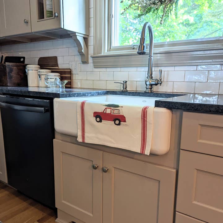 Finding Silver Pennies - Wholesale Tea Towel - Red Bronco Tea Towel | Christmas Dish Towel5