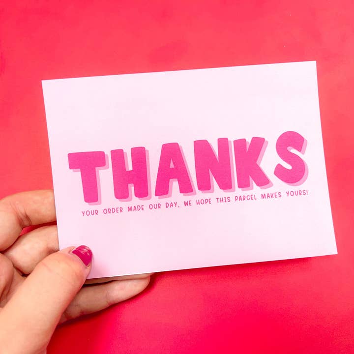 Cartes de remerciement roses pour la vente par The Small Business Handbook