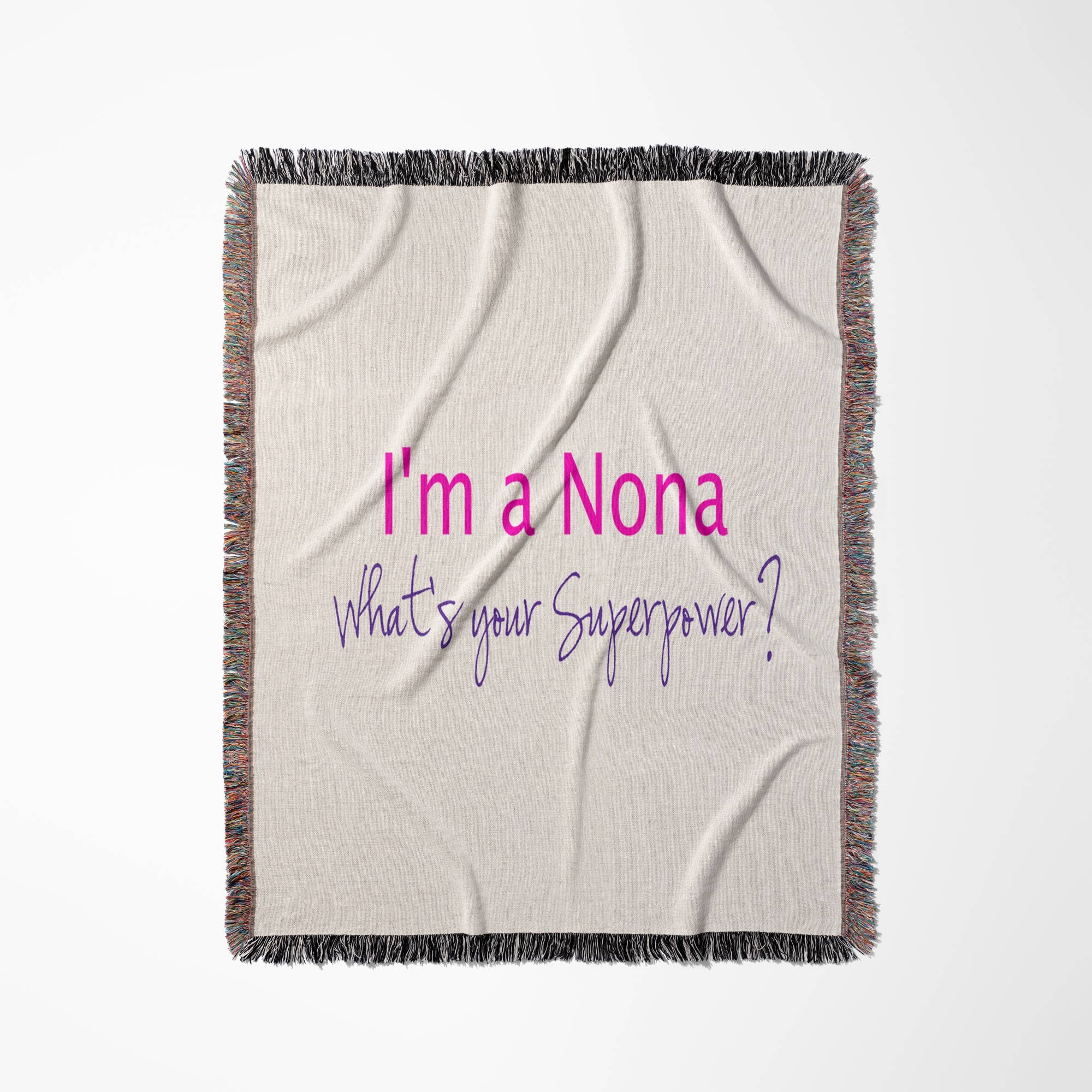 3dRose - Vente Plaids - 3dRose, Je suis une Nona - Quel est ton super pouvoir - rose vif - cadeau amusant pour grand-mère, Couverture0