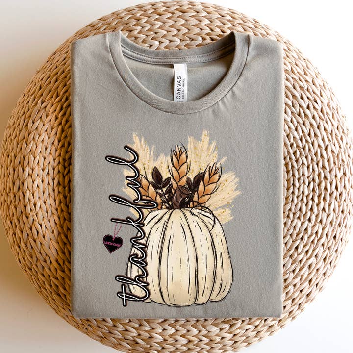 Thankful White Pumpkin- Graphic Tee for wholesale by Lauras Closet