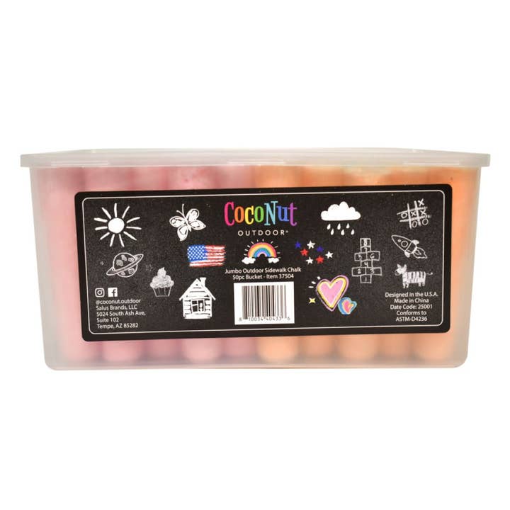 Coconut Outdoor - Wholesale Chalk - Jumbo Outdoor Sidewalk Chalk - 50pc Bucket1
