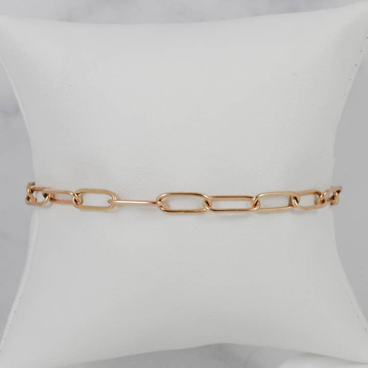 Petite Paperclip Chain Bracelet - gold-filled for wholesale by Cameron Kruse Designs