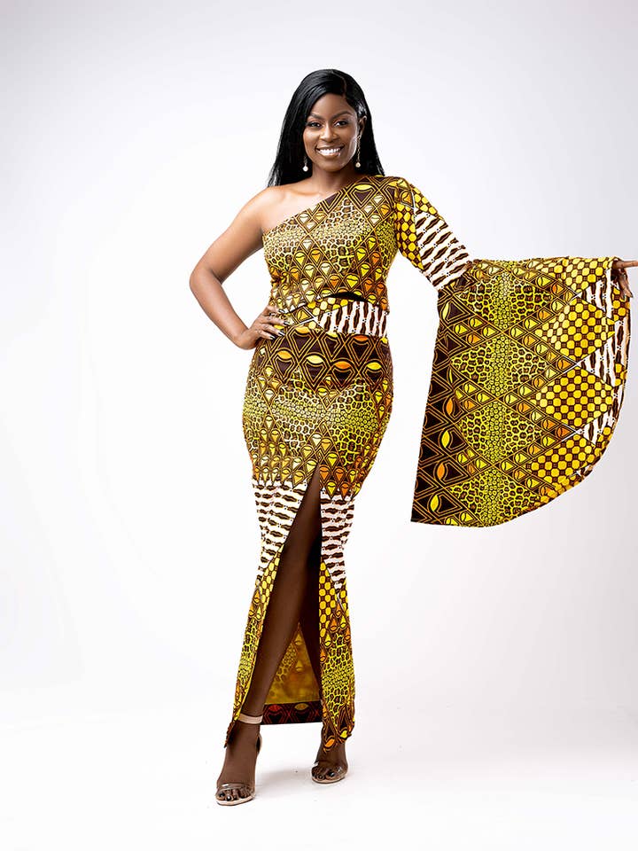 ETNICA - Wholesale Skirt - Women's - African Print Diba high Slit Pencil Skirt