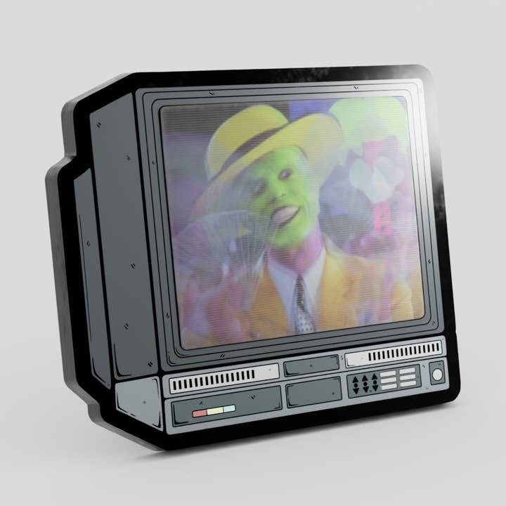 Pin CRTV lenticular de 2,5" de La Máscara para venta al por mayor de GoopyGoblins