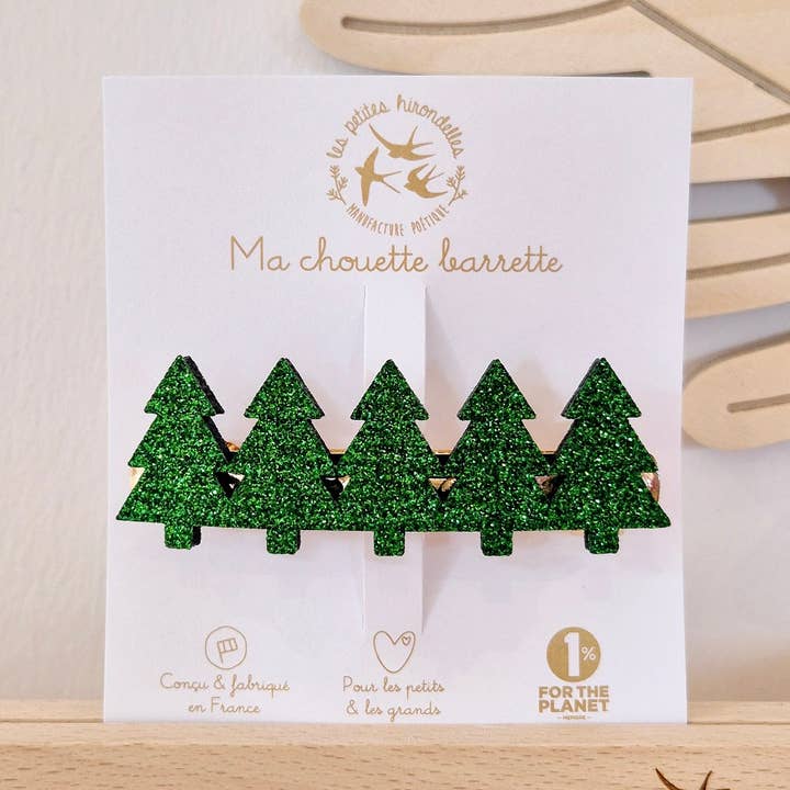 Barrette Clip - Fir Tree for wholesale by Les Petites Hirondelles