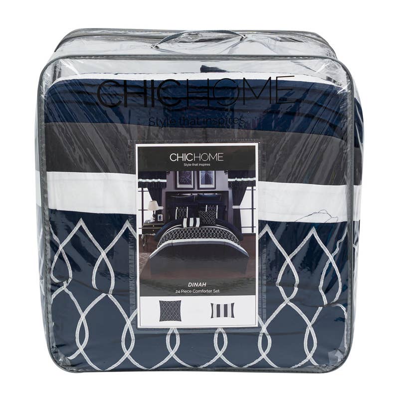 Deluxe Import Trading - Wholesale Bedding Set - Chic Home Dinah 24 Piece Queen Comforter Set0