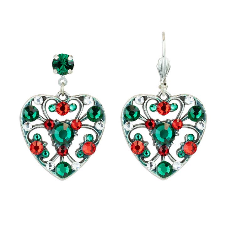 Pendientes de cristal en forma de corazón con diseño de I Love para venta al por mayor de Anne Koplik Designs, Inc.