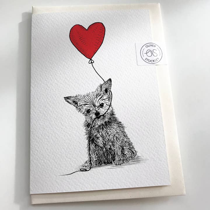 Oliver Stockley - Wholesale Love Card - Dog with Heart Love Card1