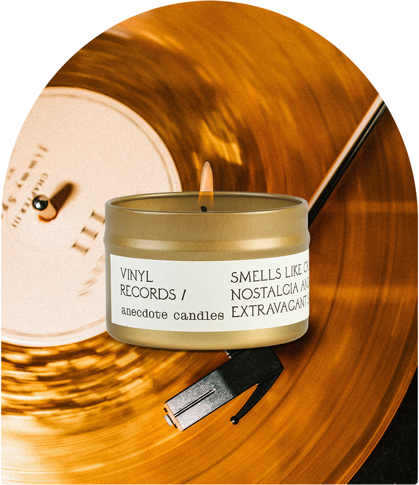 Anecdote Candles – Vela em jarro/copo por atacado – Vela Vinyl Records (Black Oud)10