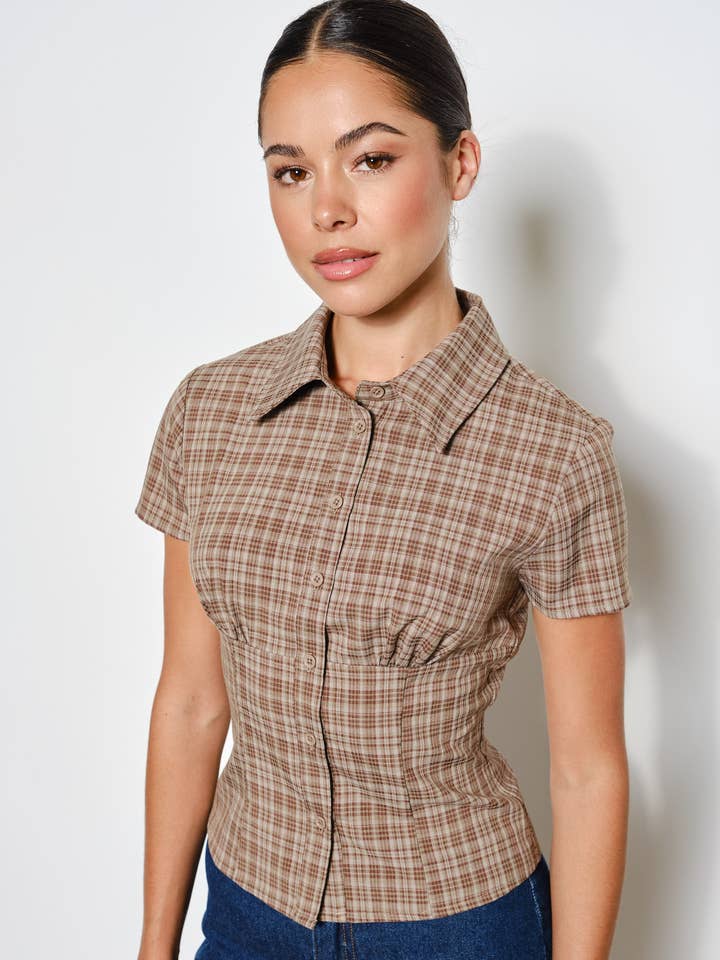 LORANE BUTTON UP TOP for wholesale by Pretty Garbage